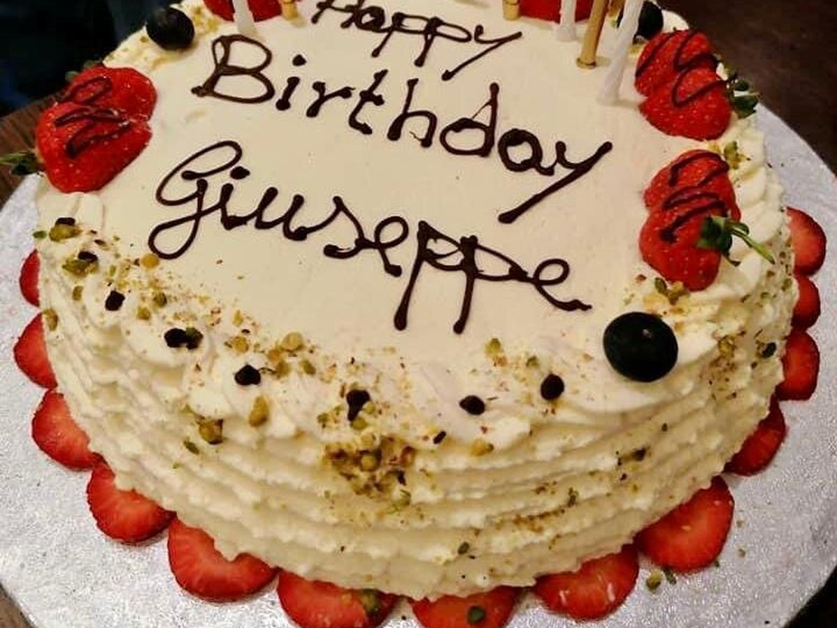Homemade Italian birthday cake